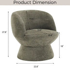 Ensemble de 1 fauteuil pivotant de style moderne en tissu bouclé