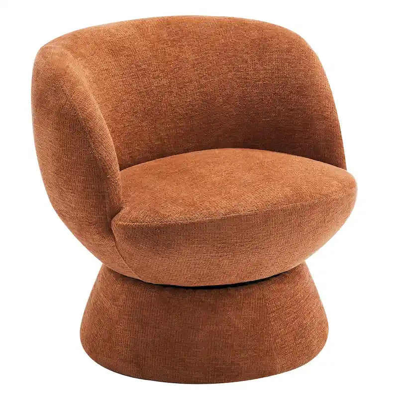 Ensemble de 1 fauteuil pivotant de style moderne en tissu bouclé