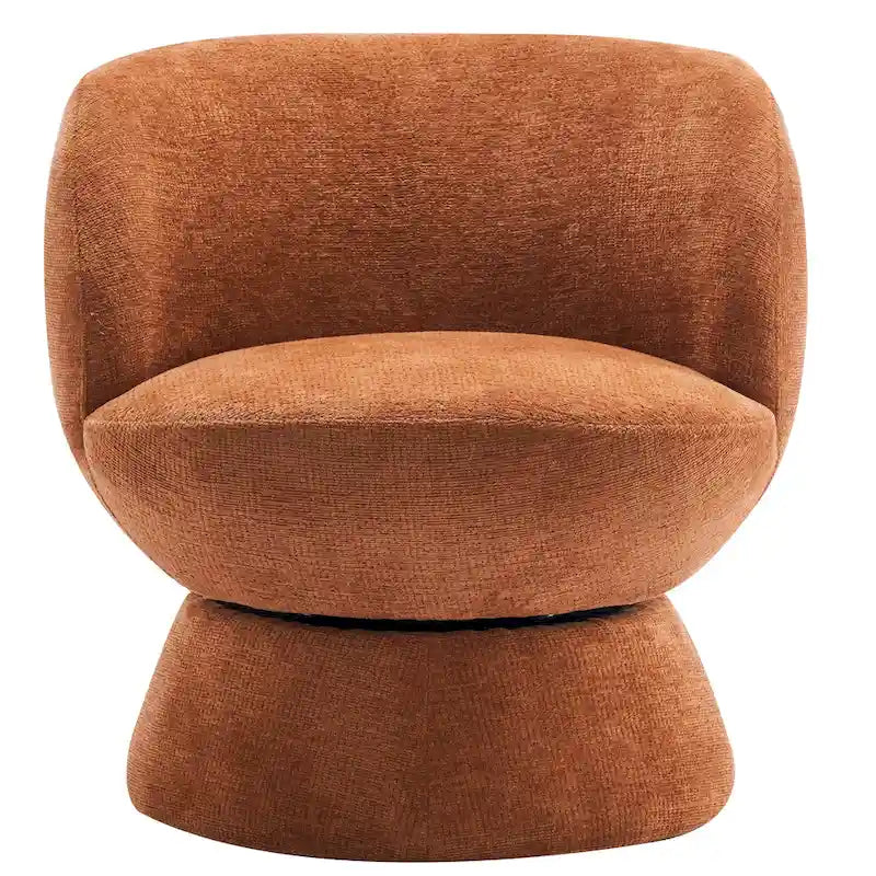 Ensemble de 1 fauteuil pivotant de style moderne en tissu bouclé