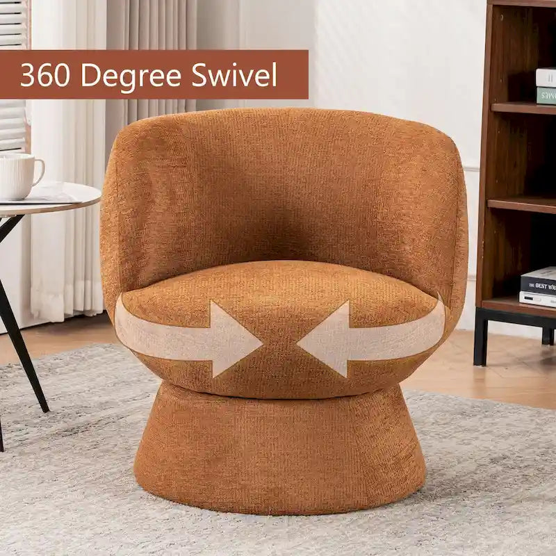 Ensemble de 1 fauteuil pivotant de style moderne en tissu bouclé