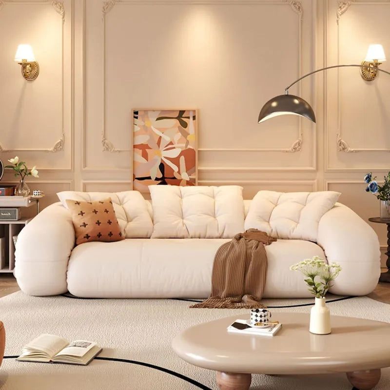 JASIWAY Modern Convertible Sleeper Sofa Chair Bed, White