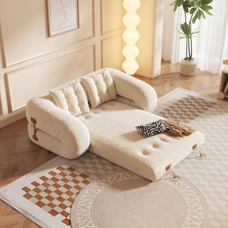 JASIWAY Canapé-lit convertible moderne, blanc