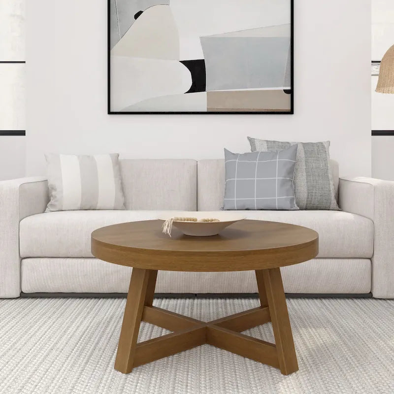 Table basse ronde classique Plank and Beam - 36