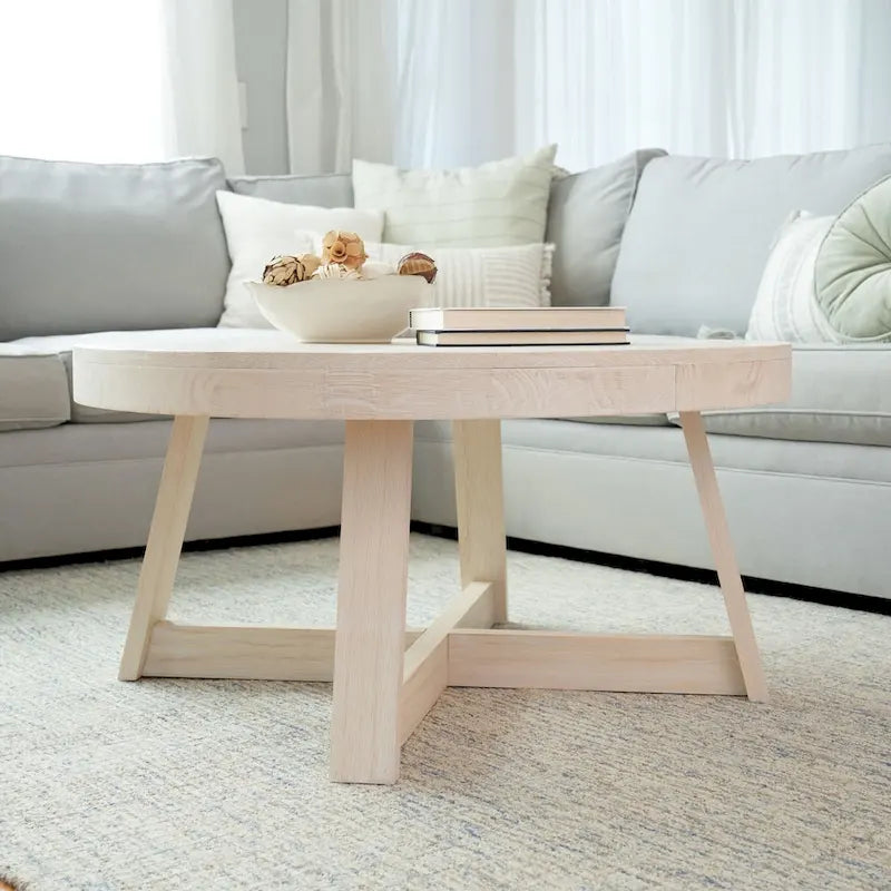 Table basse ronde classique Plank and Beam - 36