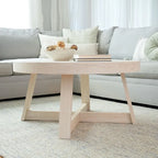 Table basse ronde classique Plank and Beam - 36