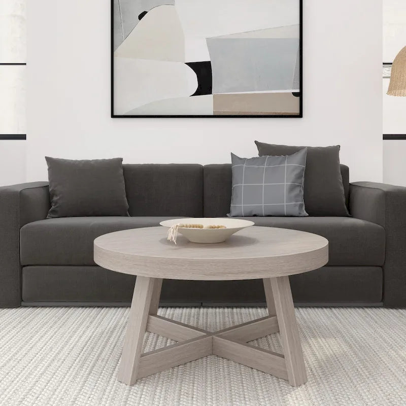 Table basse ronde classique Plank and Beam - 36