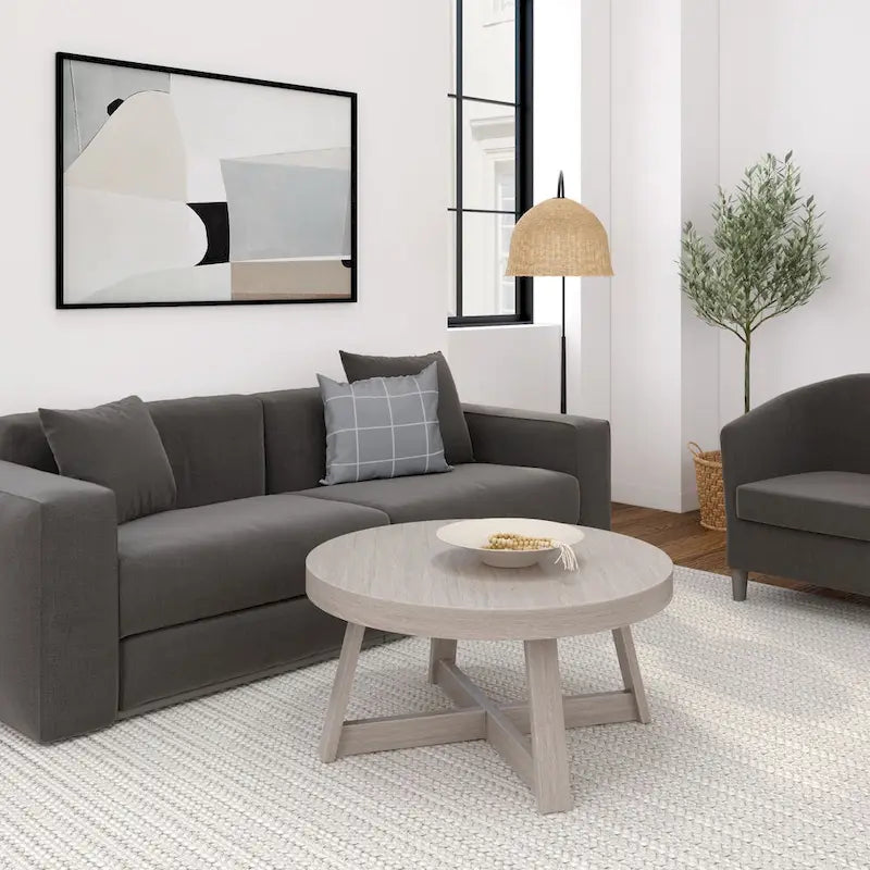 Table basse ronde classique Plank and Beam - 36