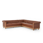 Canapé d'angle capitonné Chesterfield Castalia 7 places par Christopher Knight Home - 114 cm L x 70 cm l x 31,5 cm H