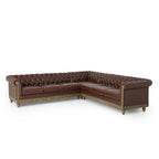 Canapé d'angle capitonné Chesterfield Castalia 7 places par Christopher Knight Home - 114 cm L x 70 cm l x 31,5 cm H