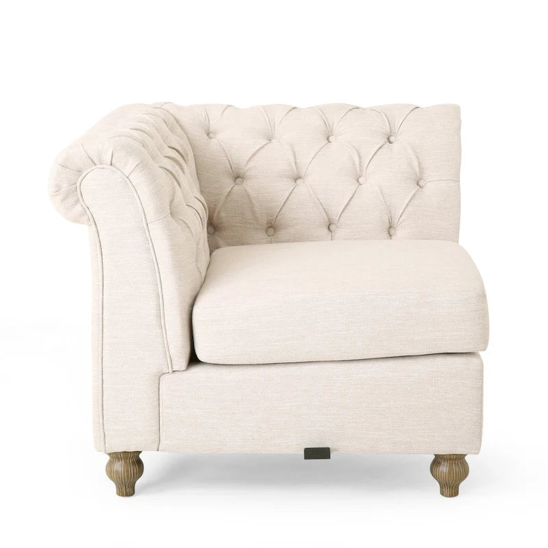 Canapé d'angle capitonné Chesterfield Castalia 7 places par Christopher Knight Home - 114 cm L x 70 cm l x 31,5 cm H