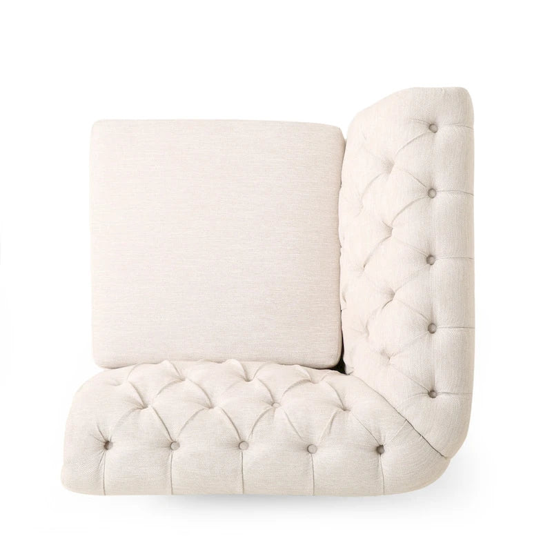 Canapé d'angle capitonné Chesterfield Castalia 7 places par Christopher Knight Home - 114 cm L x 70 cm l x 31,5 cm H