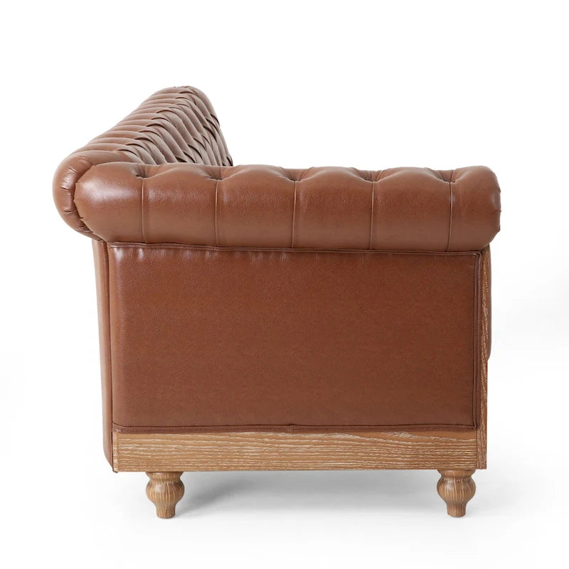 Canapé d'angle capitonné Chesterfield Castalia 7 places par Christopher Knight Home - 114 cm L x 70 cm l x 31,5 cm H