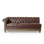 Canapé d'angle capitonné Chesterfield Castalia 7 places par Christopher Knight Home - 114 cm L x 70 cm l x 31,5 cm H