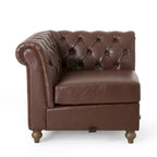 Canapé d'angle capitonné Chesterfield Castalia 7 places par Christopher Knight Home - 114 cm L x 70 cm l x 31,5 cm H