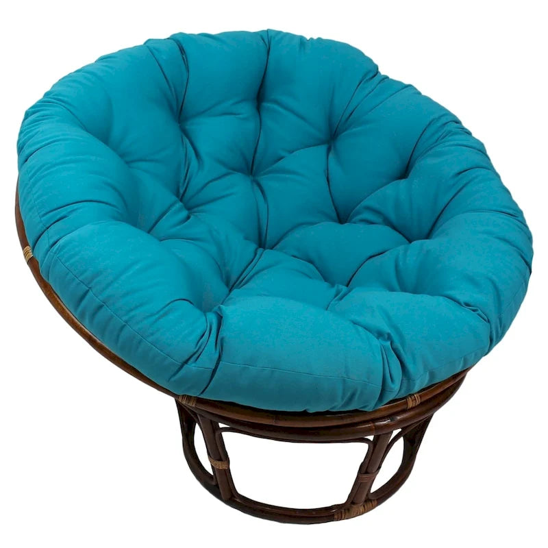 Fauteuil Papasan Bali en rotin de 107 cm avec coussin en sergé