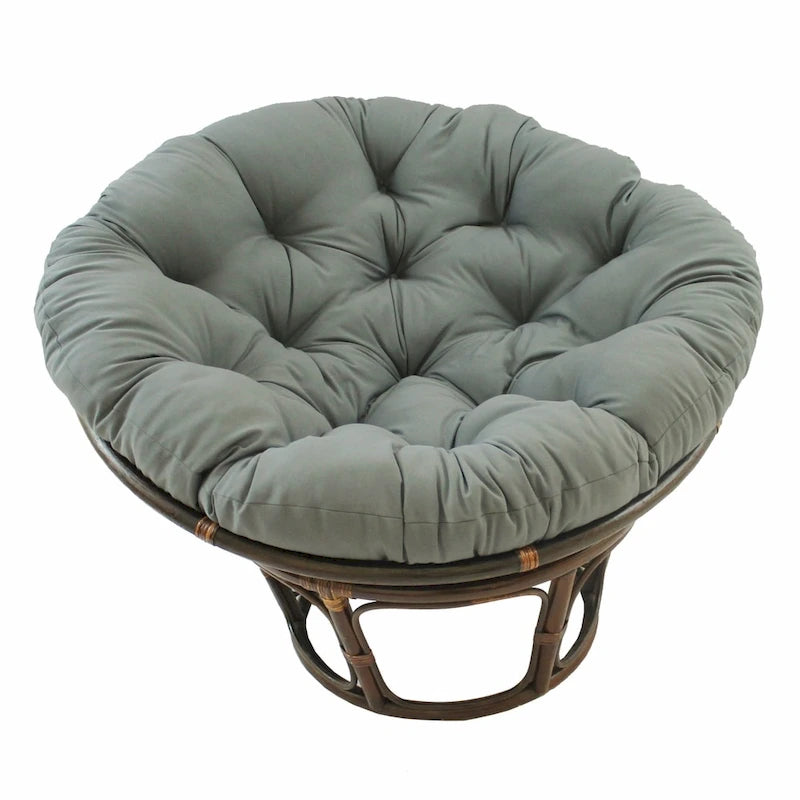 Fauteuil Papasan Bali en rotin de 107 cm avec coussin en sergé