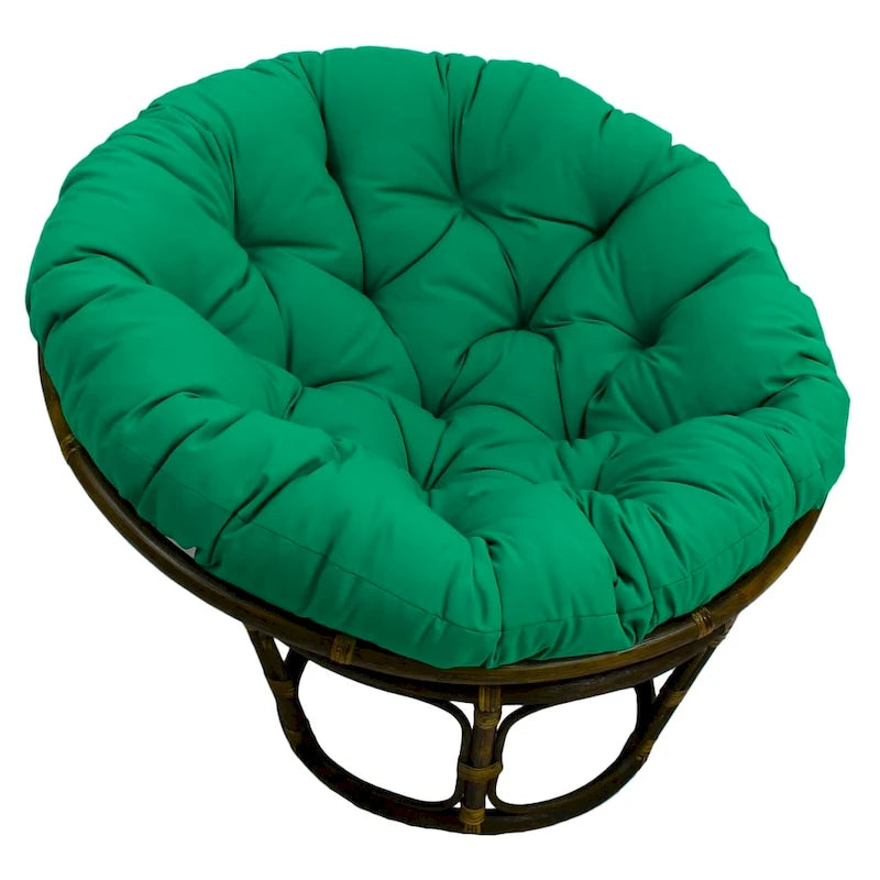 Fauteuil Papasan Bali en rotin de 107 cm avec coussin en sergé