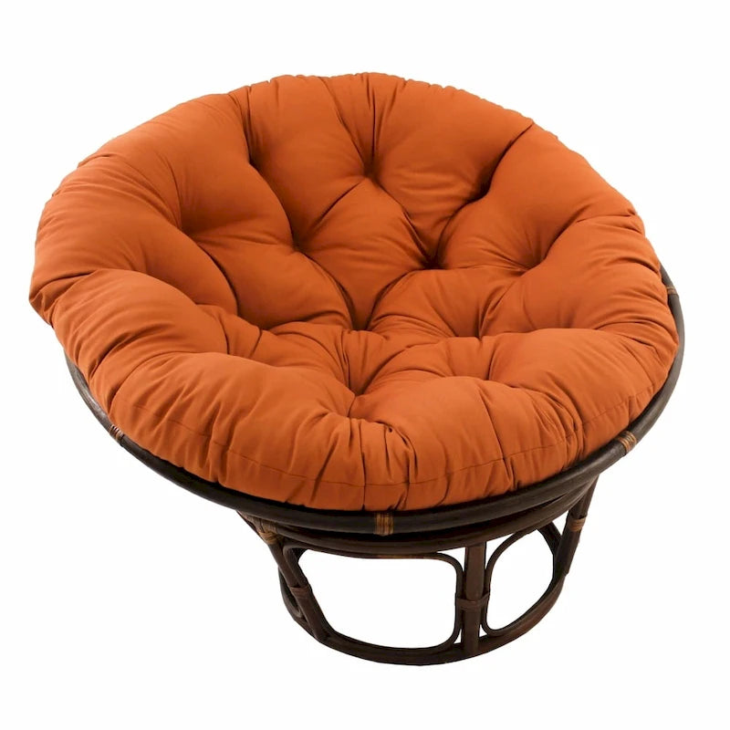 Fauteuil Papasan Bali en rotin de 107 cm avec coussin en sergé
