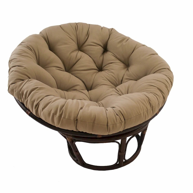 Fauteuil Papasan Bali en rotin de 107 cm avec coussin en sergé