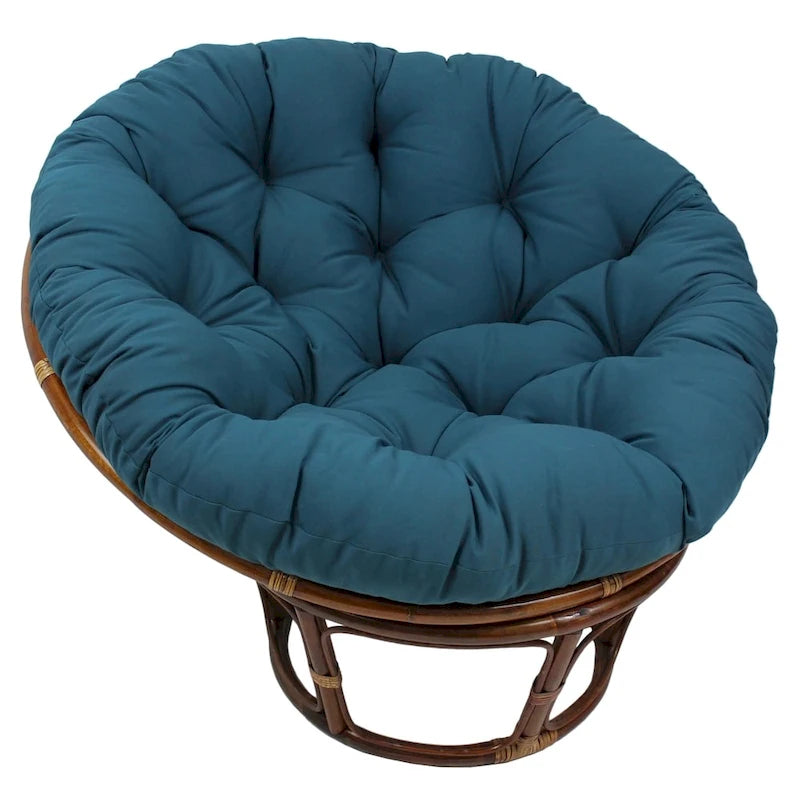 Fauteuil Papasan Bali en rotin de 107 cm avec coussin en sergé
