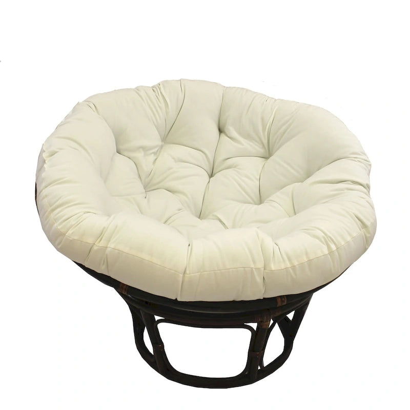 Fauteuil Papasan Bali en rotin de 107 cm avec coussin en sergé