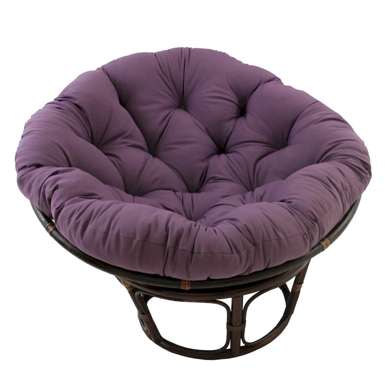 Fauteuil Papasan Bali en rotin de 107 cm avec coussin en sergé