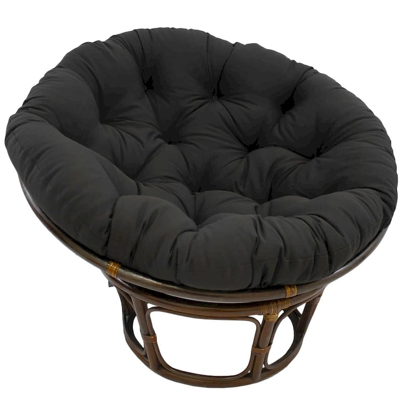 Fauteuil Papasan Bali en rotin de 107 cm avec coussin en sergé