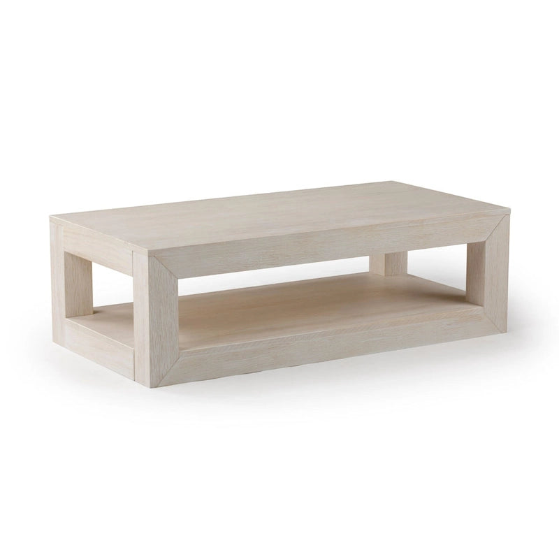 Table basse rectangulaire moderne Plank and Beam avec étagère