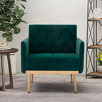 Fauteuil d'appoint capitonné en velours avec pieds dorés