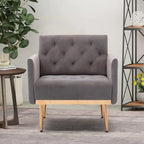 Fauteuil d'appoint capitonné en velours avec pieds dorés