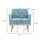 Fauteuil d'appoint capitonné en velours avec pieds dorés