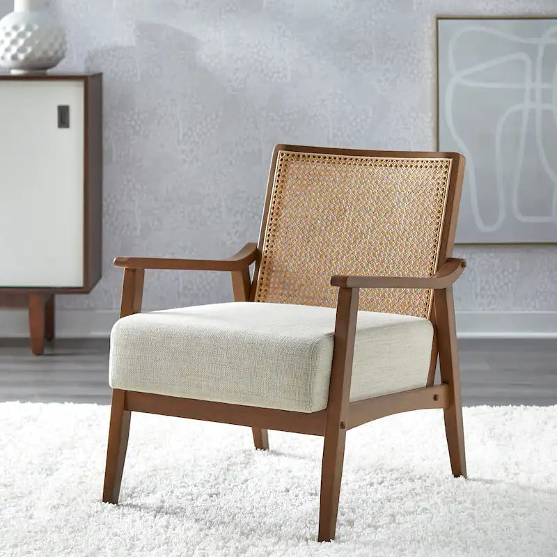 Fauteuil d'appoint Serena de Lifestorey en rotin et bois massif