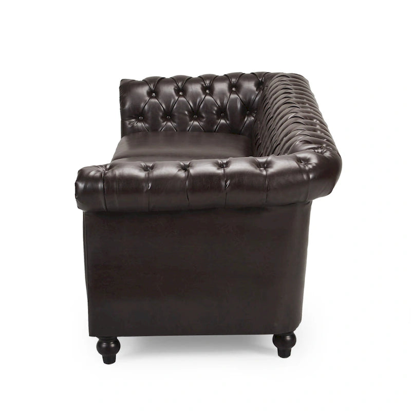 Canapé Chesterfield capitonné Parksley en similicuir de Christopher Knight Home