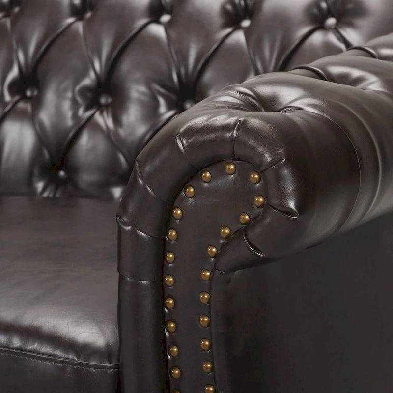 Canapé Chesterfield capitonné Parksley en similicuir de Christopher Knight Home