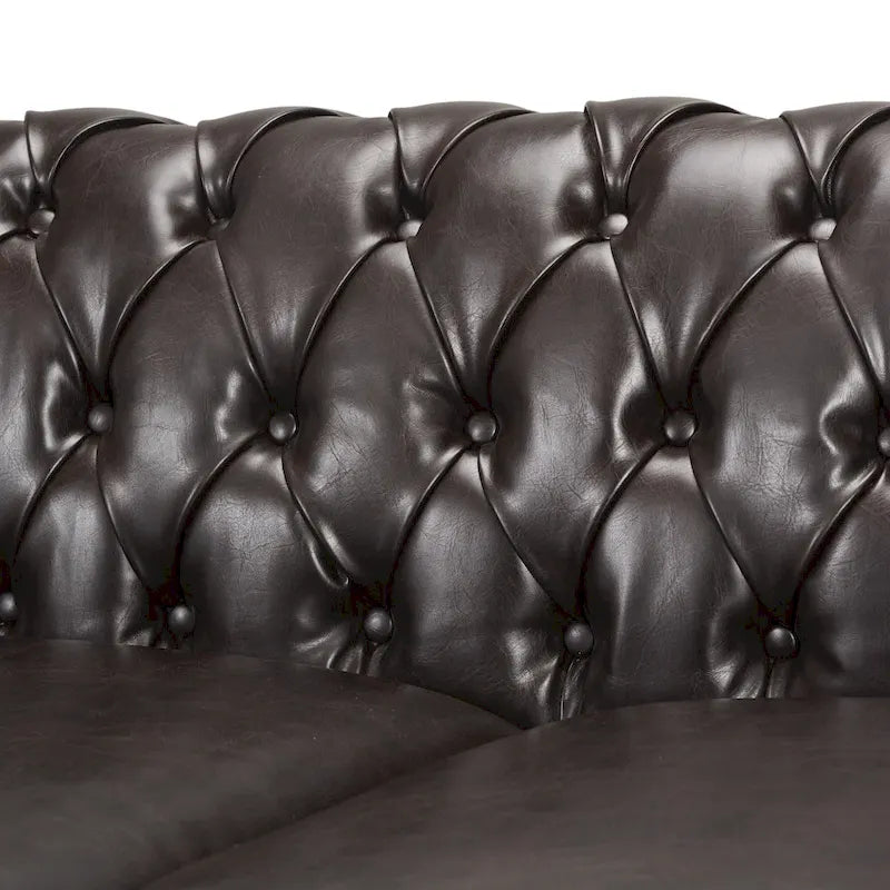 Canapé Chesterfield capitonné Parksley en similicuir de Christopher Knight Home