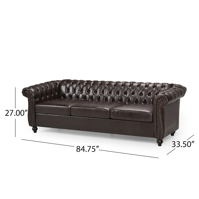 Canapé Chesterfield capitonné Parksley en similicuir de Christopher Knight Home