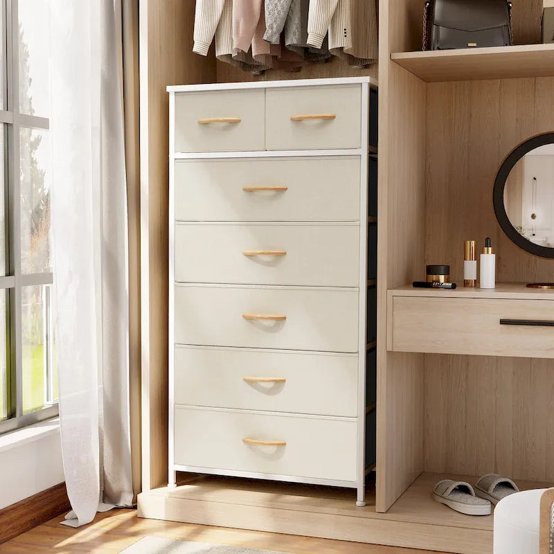 Commode verticale à 7 tiroirs, meuble de rangement pour chambre à coucher
