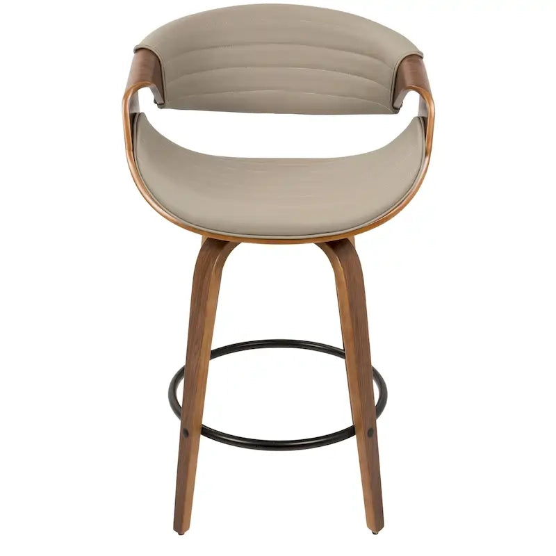 Tabouret de comptoir Carson Carrington Kanteborg 26 à hauteur fixe avec pieds en bois courbé et repose-pieds rond (lot de 2)