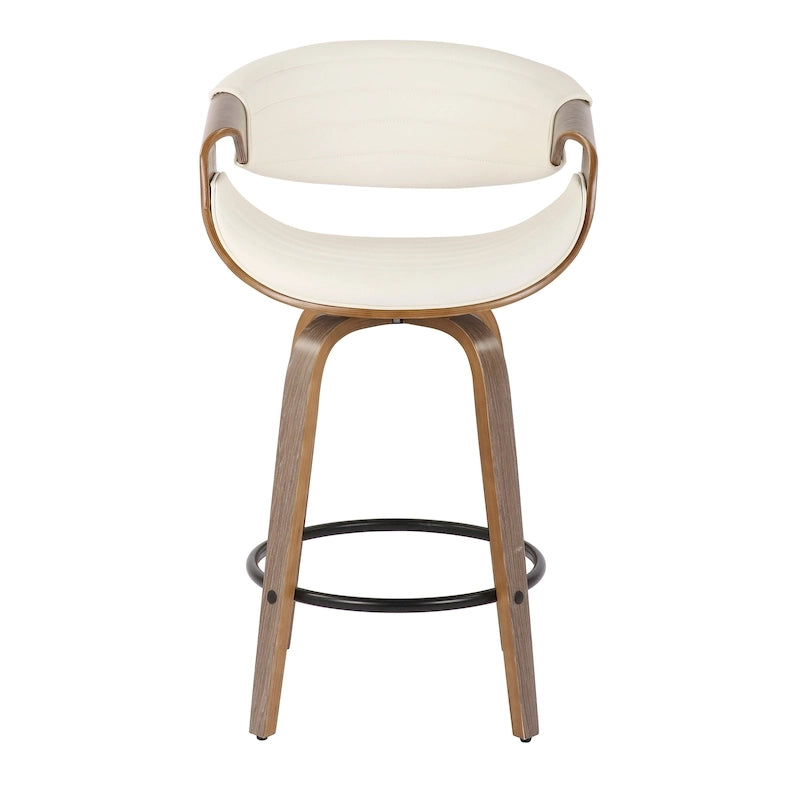 Tabouret de comptoir Carson Carrington Kanteborg 26 à hauteur fixe avec pieds en bois courbé et repose-pieds rond (lot de 2)