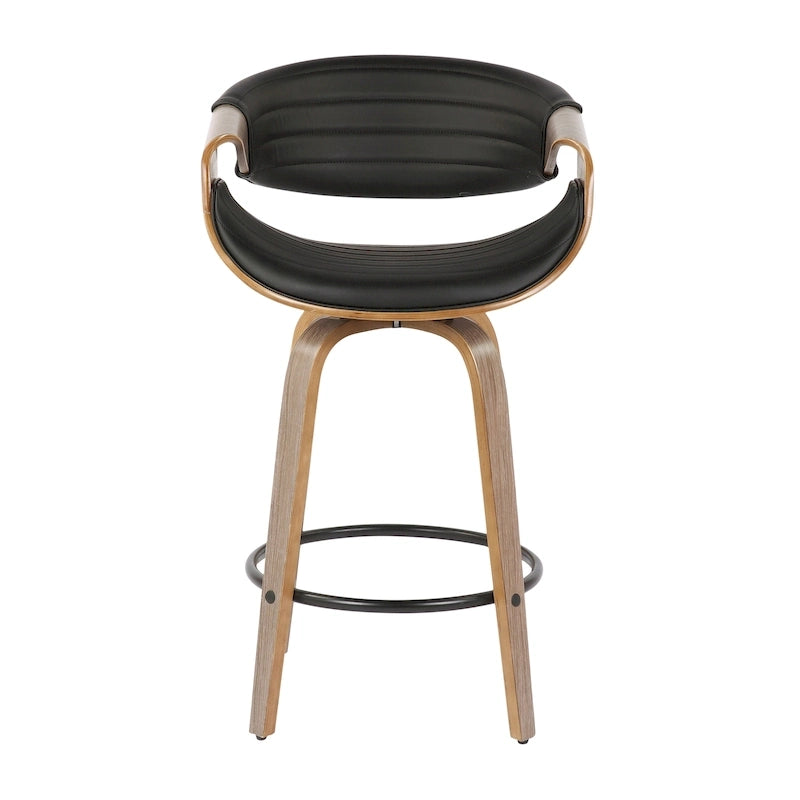 Tabouret de comptoir Carson Carrington Kanteborg 26 à hauteur fixe avec pieds en bois courbé et repose-pieds rond (lot de 2)