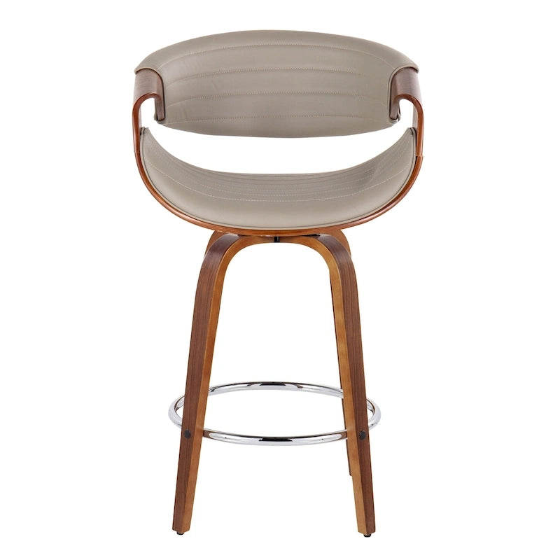 Tabouret de comptoir Carson Carrington Kanteborg 26 à hauteur fixe avec pieds en bois courbé et repose-pieds rond (lot de 2)