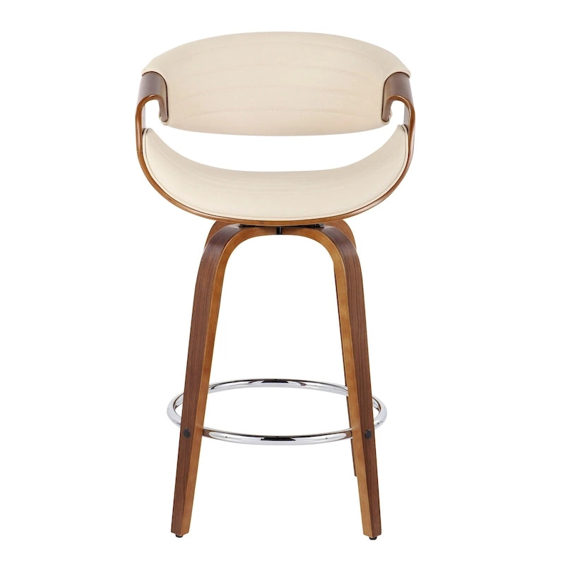 Tabouret de comptoir Carson Carrington Kanteborg 26 à hauteur fixe avec pieds en bois courbé et repose-pieds rond (lot de 2)