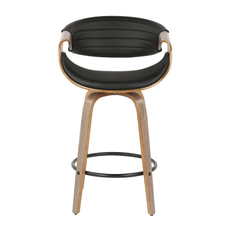 Tabouret de comptoir Carson Carrington Kanteborg 26 à hauteur fixe avec pieds en bois courbé et repose-pieds rond (lot de 2)