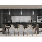 Tabouret de comptoir Carson Carrington Kanteborg 26 à hauteur fixe avec pieds en bois courbé et repose-pieds rond (lot de 2)