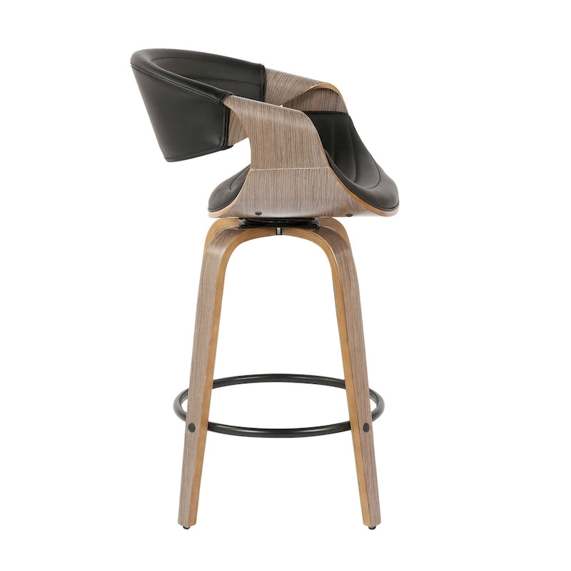 Tabouret de comptoir Carson Carrington Kanteborg 26 à hauteur fixe avec pieds en bois courbé et repose-pieds rond (lot de 2)