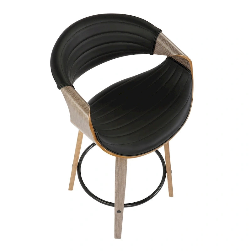 Tabouret de comptoir Carson Carrington Kanteborg 26 à hauteur fixe avec pieds en bois courbé et repose-pieds rond (lot de 2)