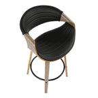 Tabouret de comptoir Carson Carrington Kanteborg 26 à hauteur fixe avec pieds en bois courbé et repose-pieds rond (lot de 2)