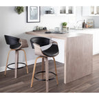 Tabouret de comptoir Carson Carrington Kanteborg 26 à hauteur fixe avec pieds en bois courbé et repose-pieds rond (lot de 2)