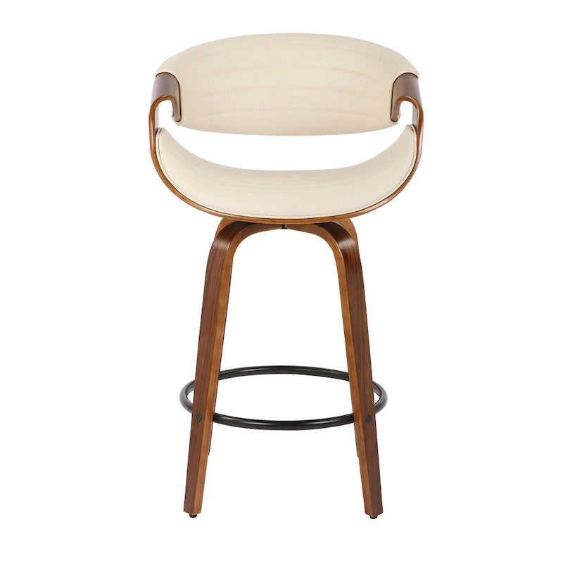 Tabouret de comptoir Carson Carrington Kanteborg 26 à hauteur fixe avec pieds en bois courbé et repose-pieds rond (lot de 2)