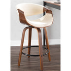 Tabouret de comptoir Carson Carrington Kanteborg 26 à hauteur fixe avec pieds en bois courbé et repose-pieds rond (lot de 2)